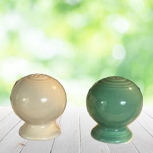 Vintage Fiestaware Salt & Pepper 1 Cream 1 Original Light Green